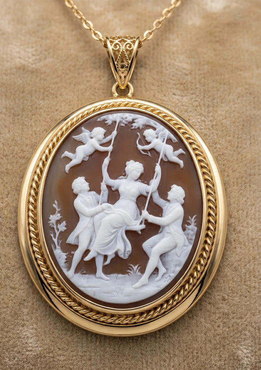 Jean-Honoré Fragonard, 'The Swing' Cameo Necklace