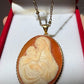 Virgin Mary Cameo Necklace, Christian Pendant, baby Jesus jewelry, 18k Gold Chain Necklace