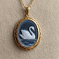 Blue Cameo Swan Necklace