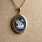 Blue Cameo Swan Necklace
