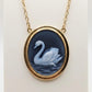 Blue Cameo Swan Necklace