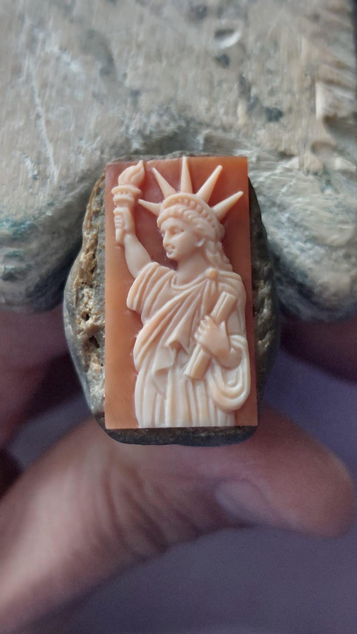 Statue of Liberty Cameo Necklace