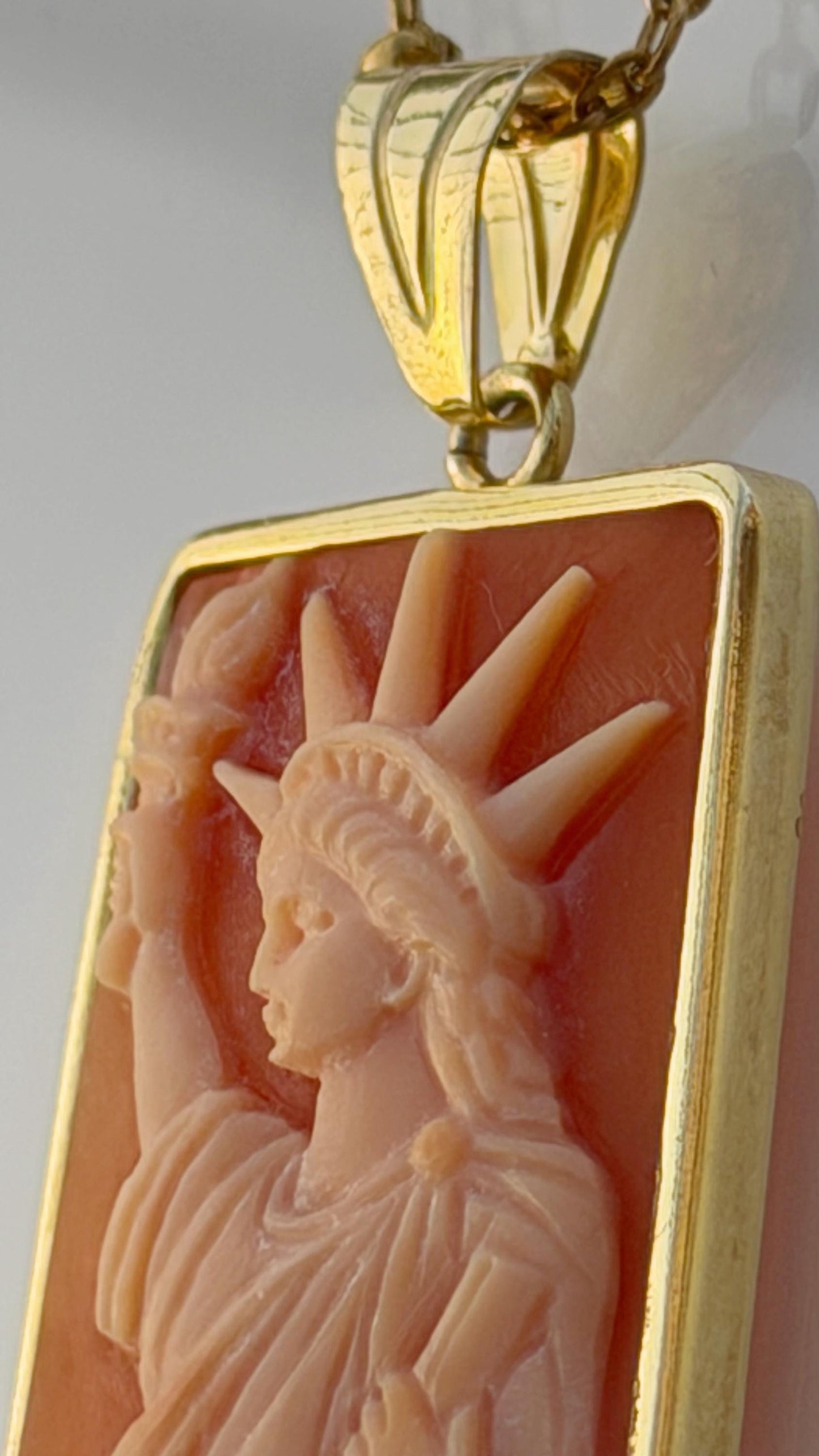 Statue of Liberty Cameo Necklace