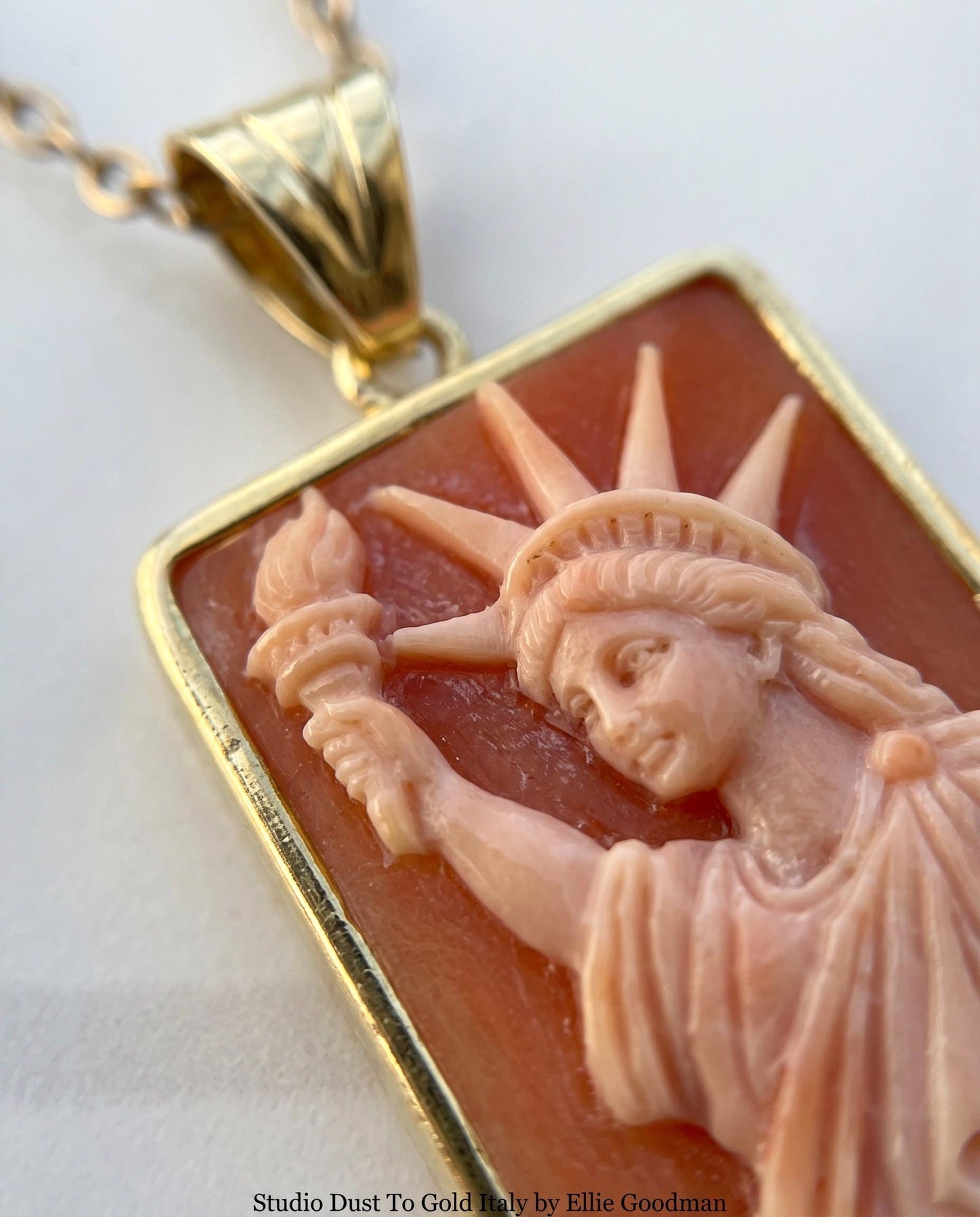 Statue of Liberty Cameo Necklace