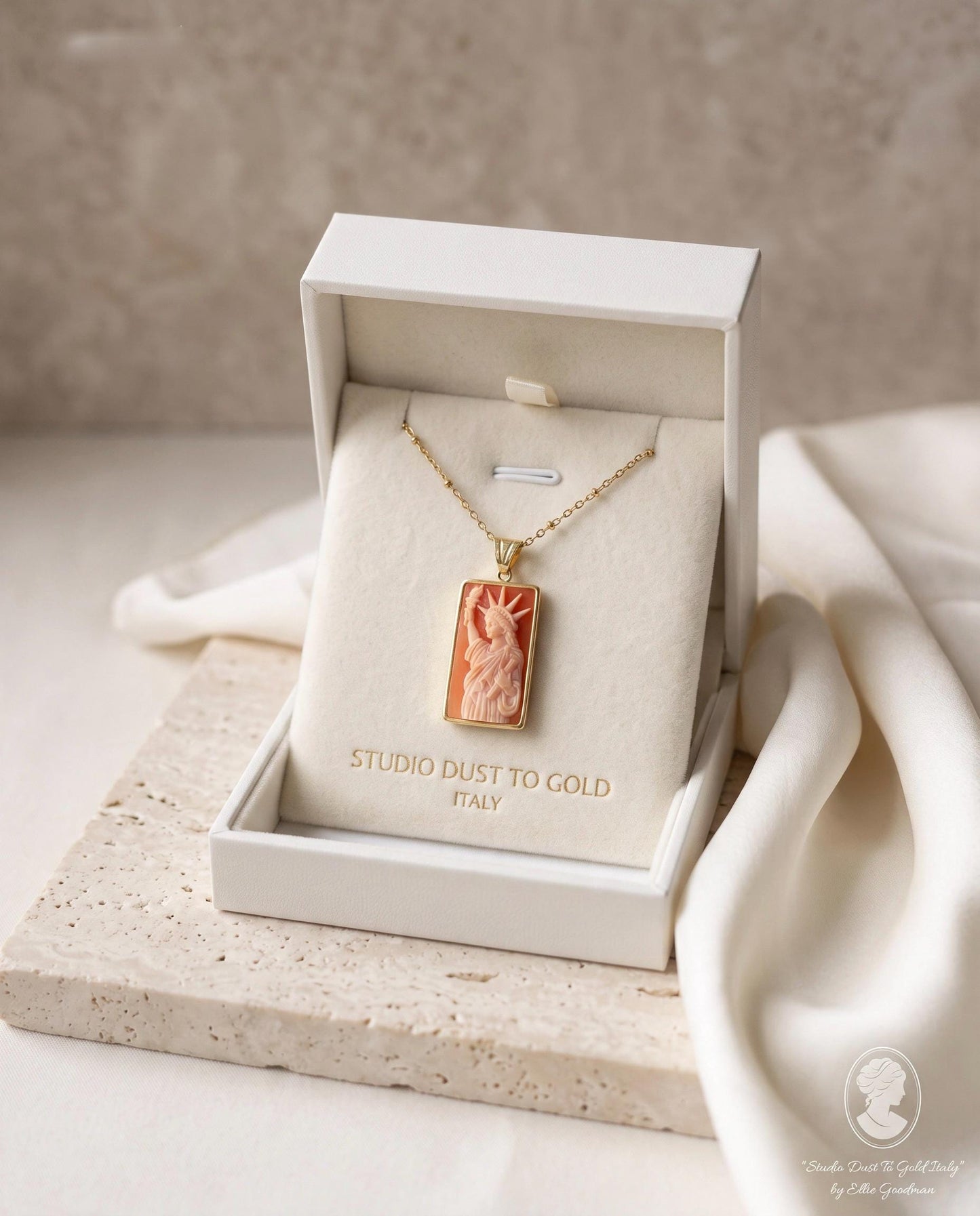 Statue of Liberty Cameo Necklace