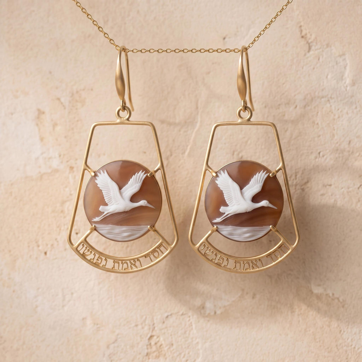 Stork Cameo Earrings -MIGRATION-
