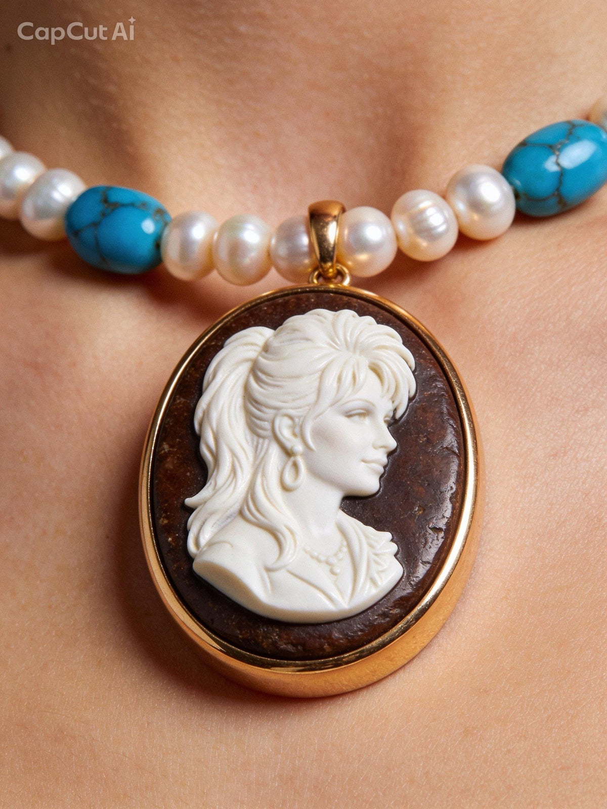 Dolly Parton inspired cameo necklace