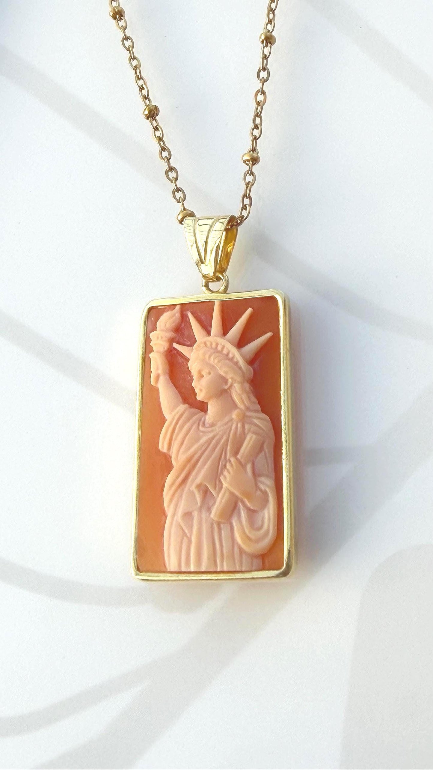 Statue of Liberty Cameo Necklace