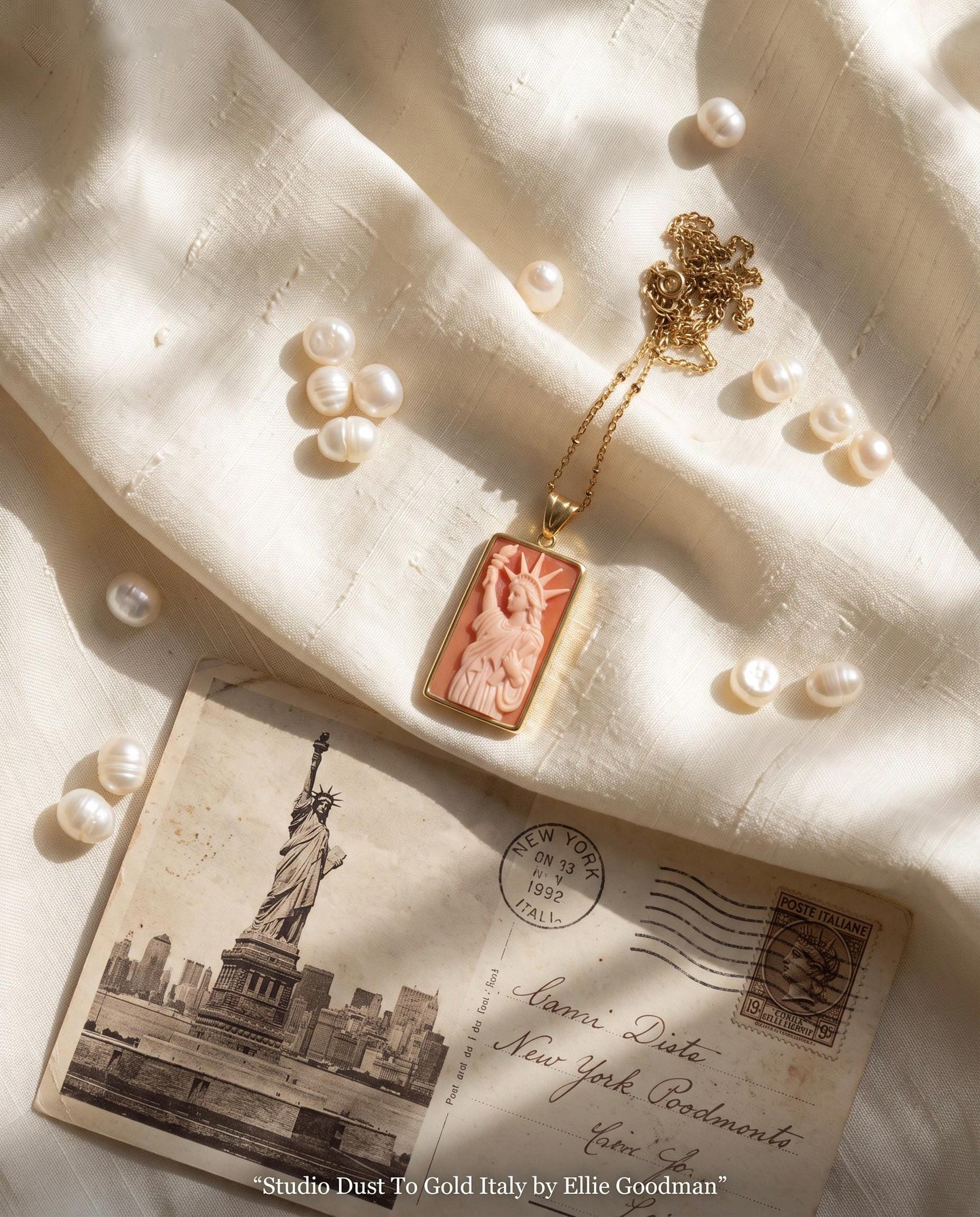 Statue of Liberty Cameo Necklace