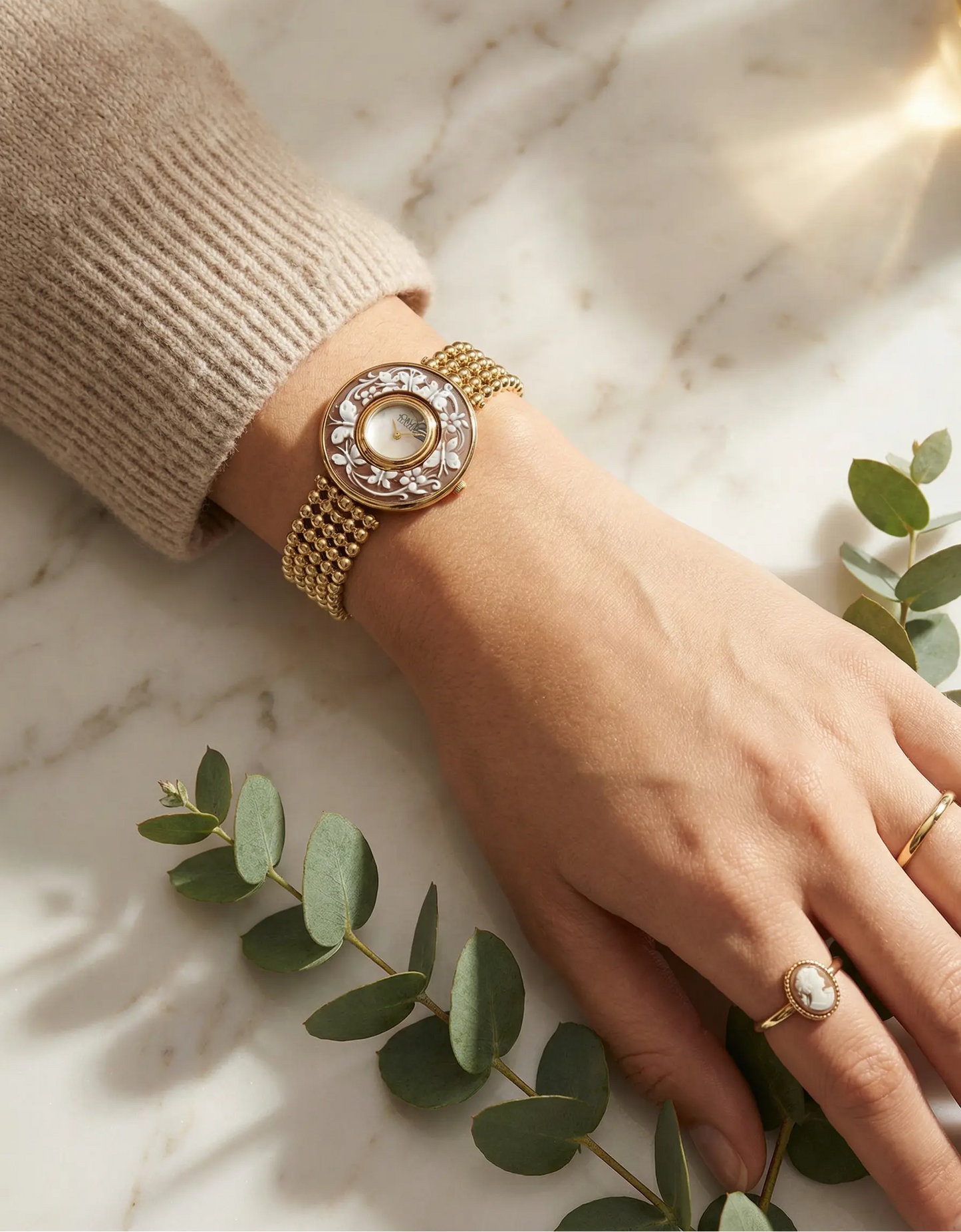 Floral Cameo Watch - Honeydew Blossom