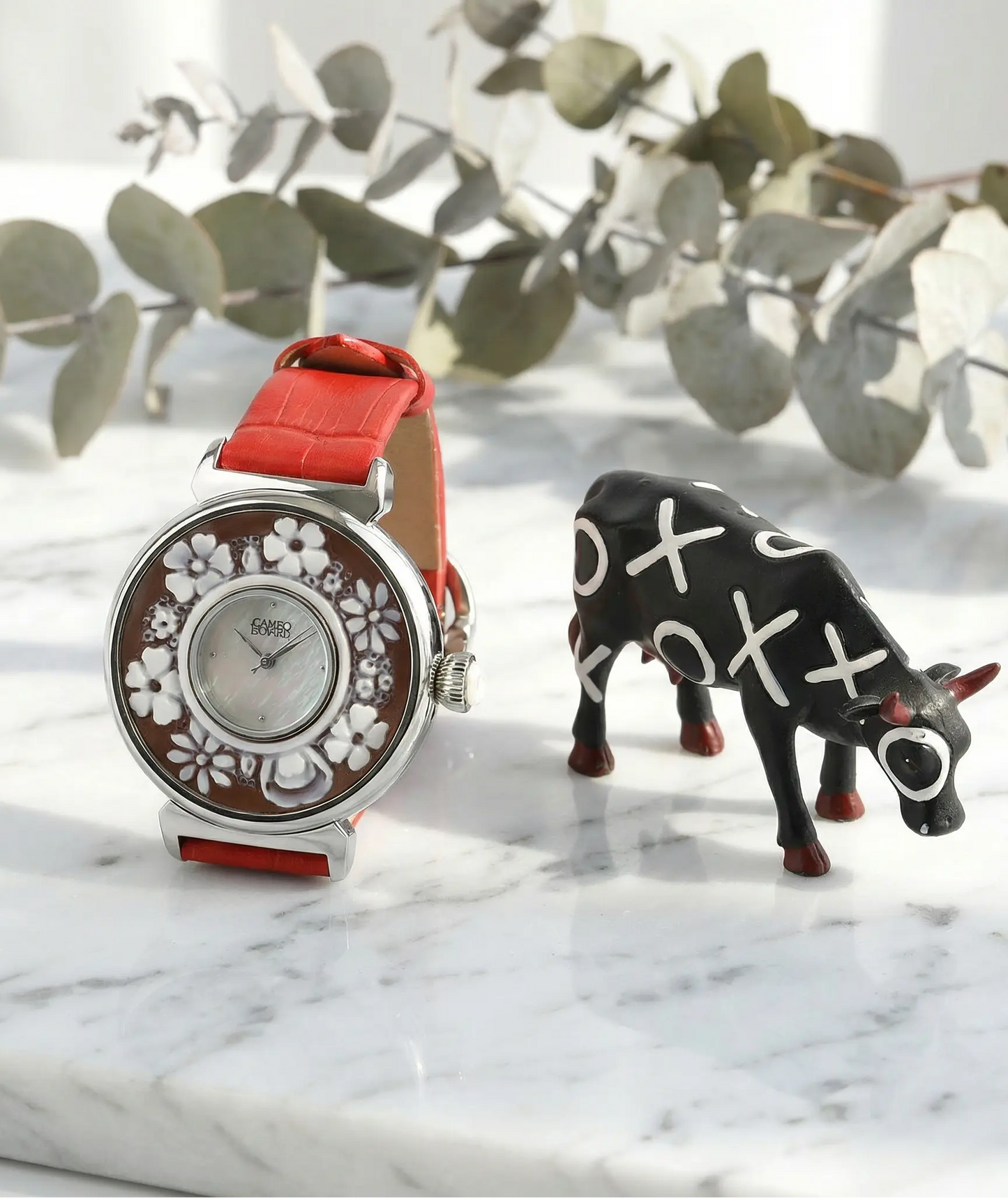 Floral Cameo Watch - Sunset Coral