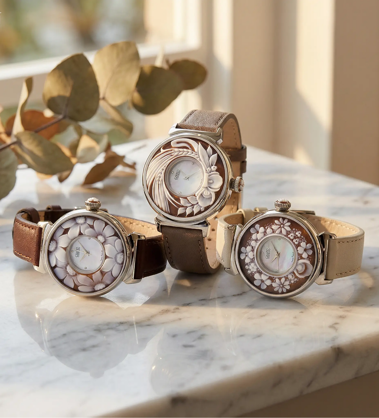 Floral Cameo Watch - Vanilla Silk