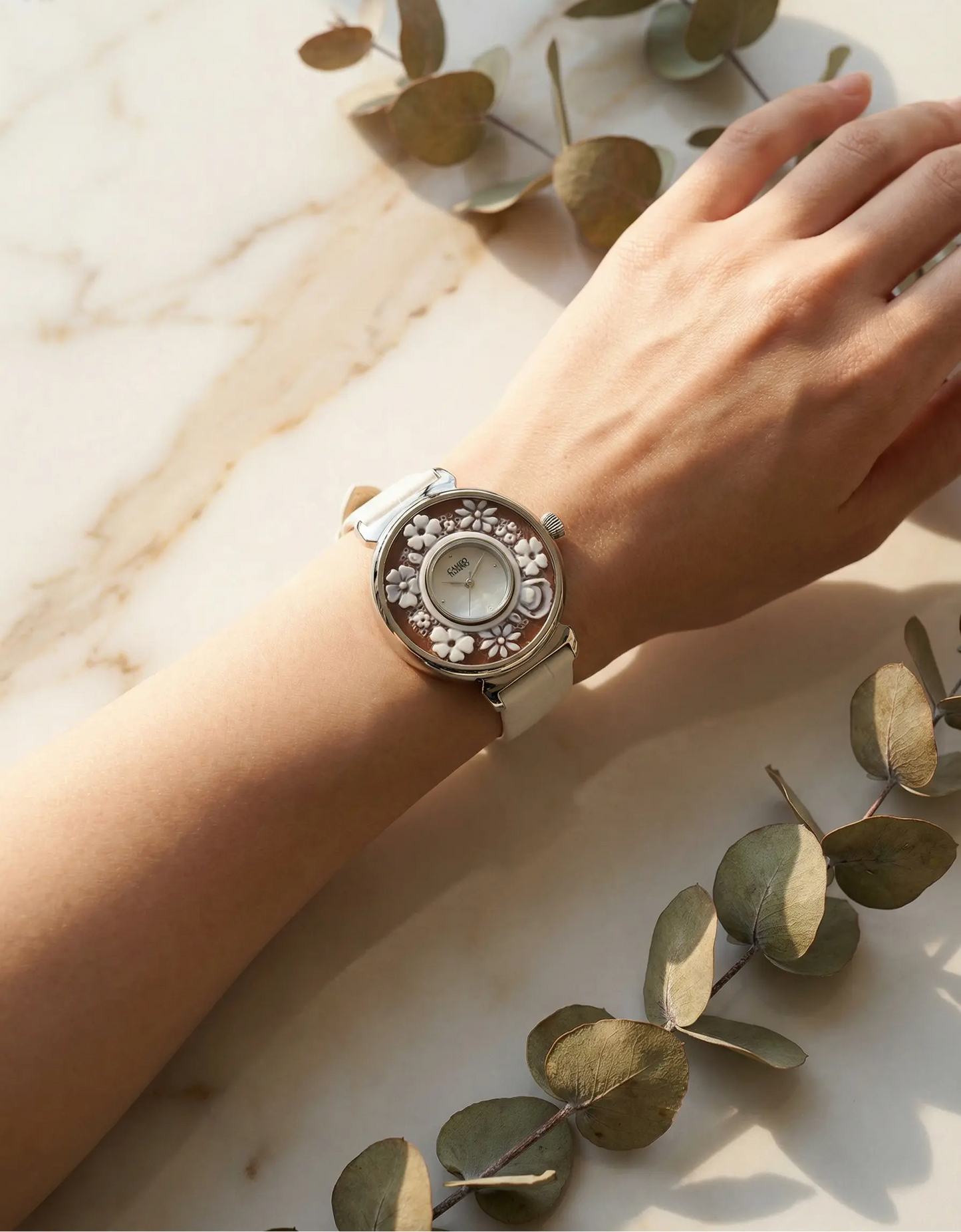 Floral Cameo Watch - Vanilla Silk