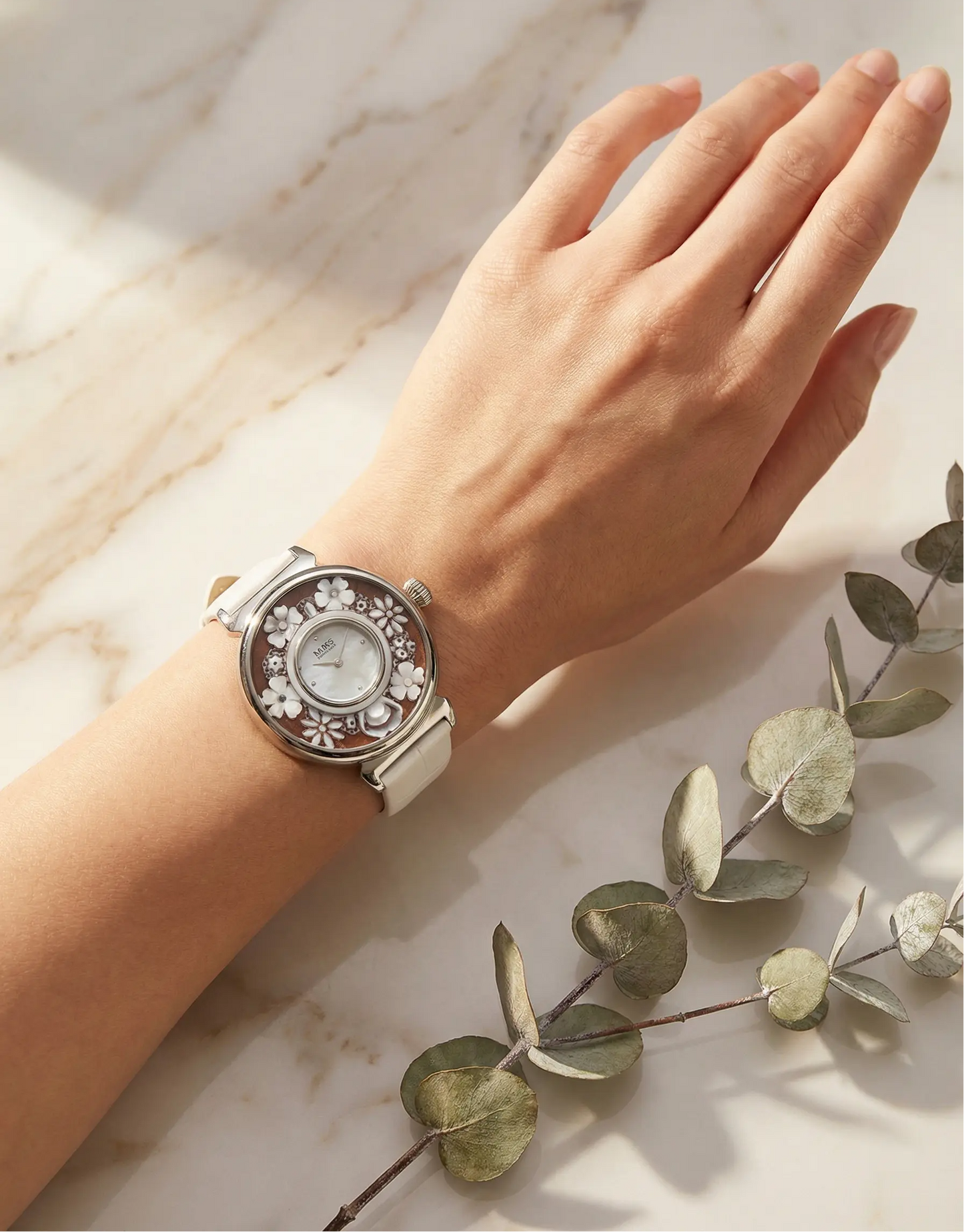 Floral Cameo Watch - Vanilla Silk