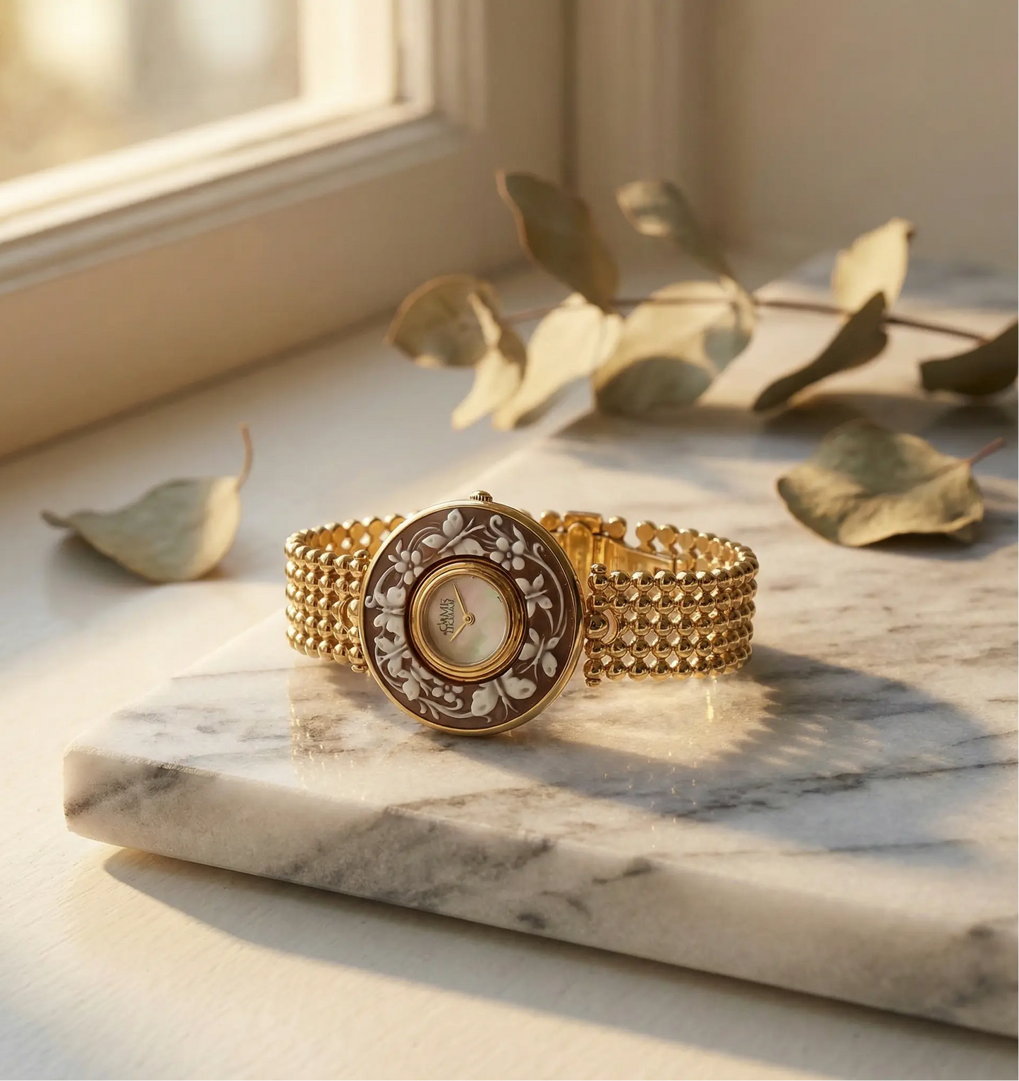 Floral Cameo Watch - Honeydew Blossom