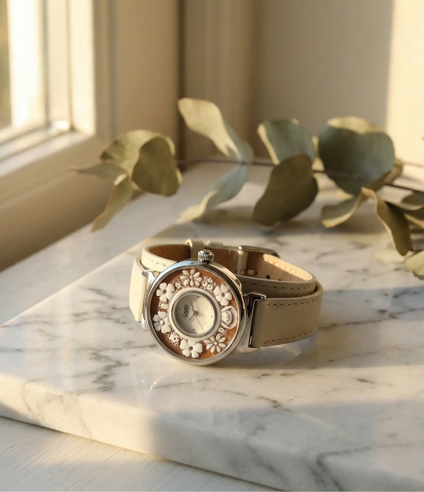 Floral Cameo Watch - Vanilla Silk