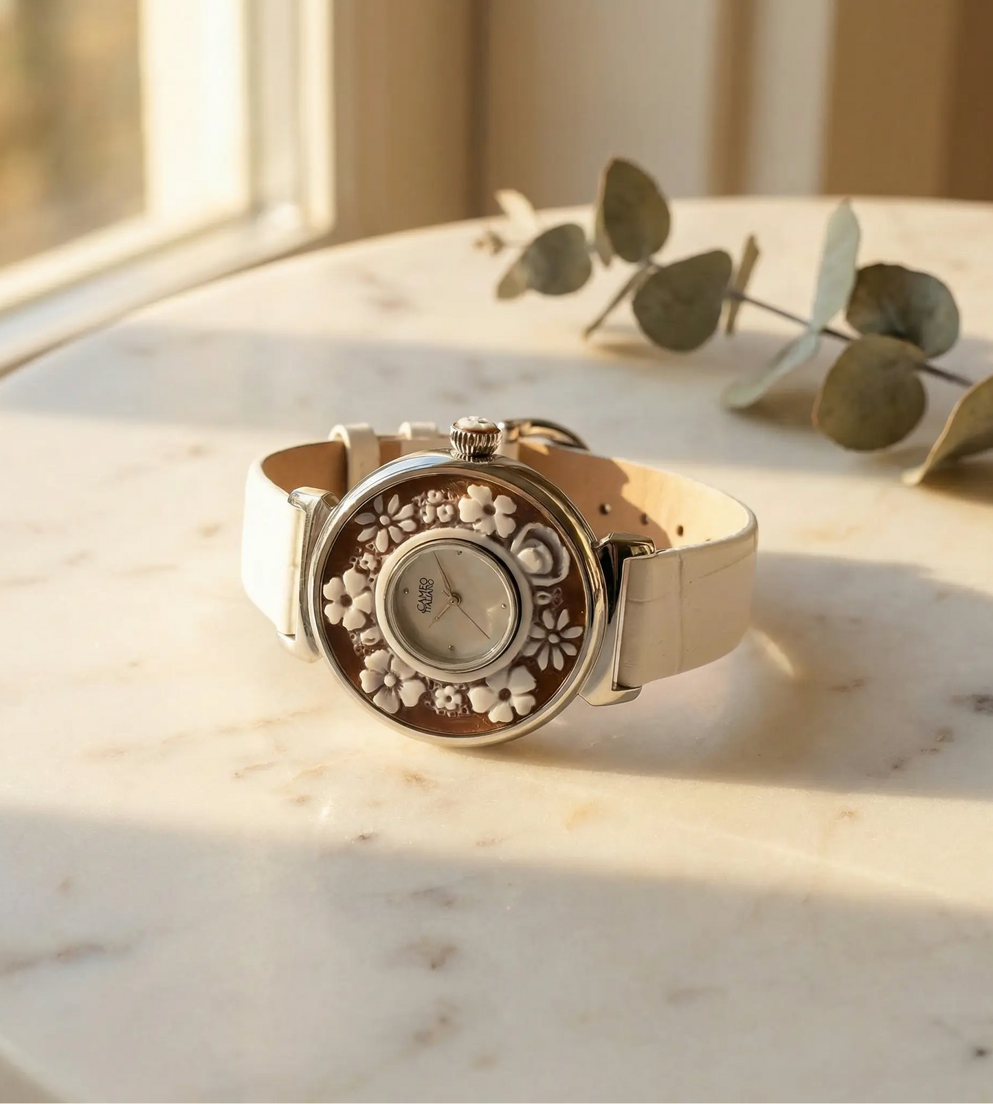 Floral Cameo Watch - Vanilla Silk