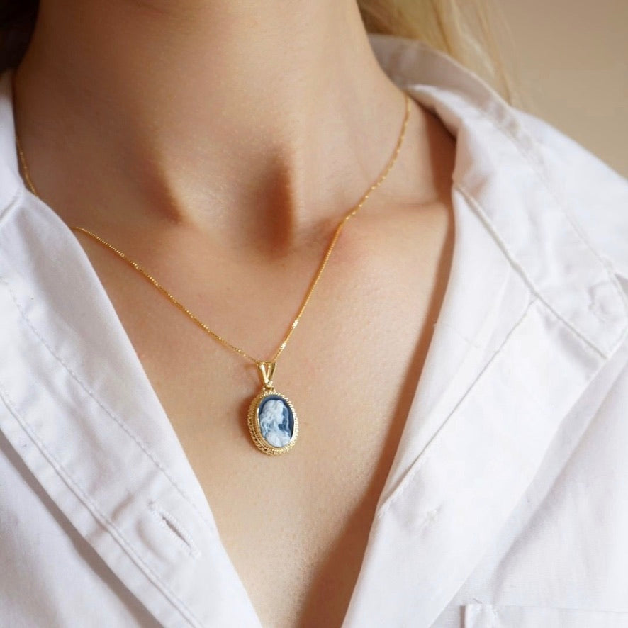 COLLIER BLEU ANNIE MAE - OR