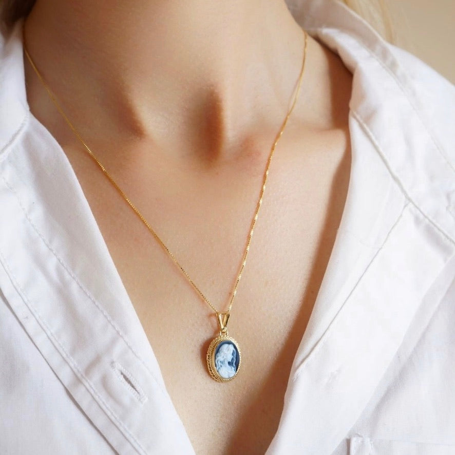 COLLIER BLEU ANNIE MAE - OR