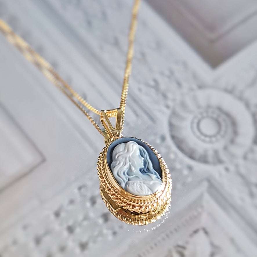 COLLIER BLEU ANNIE MAE - OR