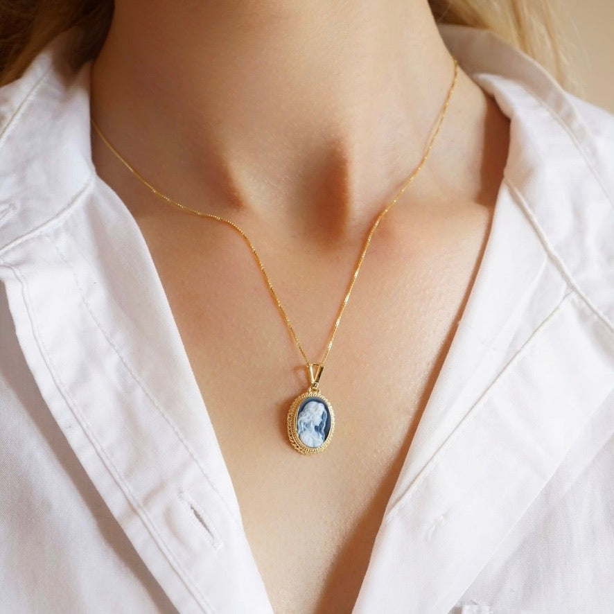 COLLIER BLEU ANNIE MAE - OR