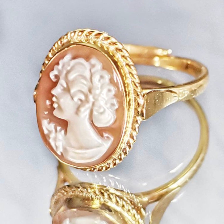 BAGUE CAMÉE CLASSIQUE - DORÉ