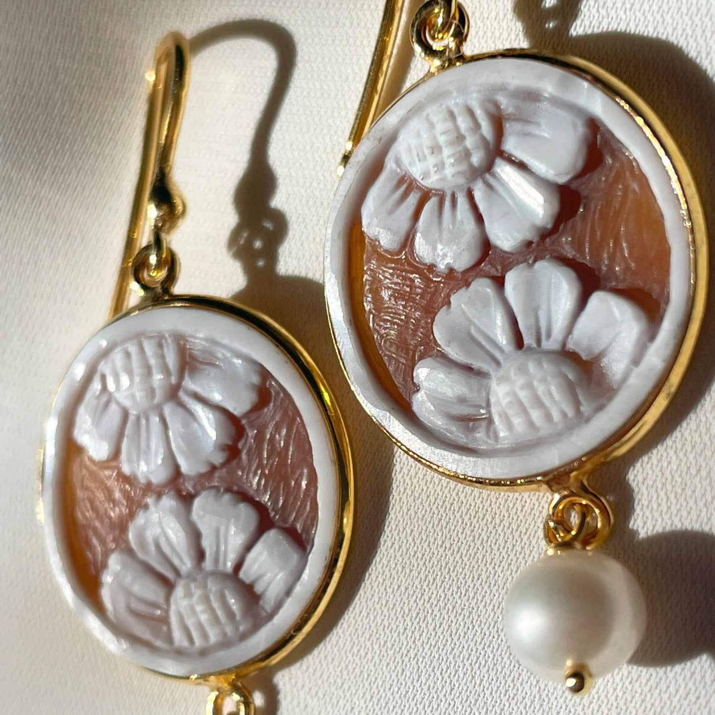 FLORAL CAMEO EARRINGS
